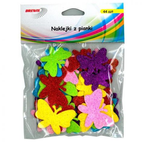 Naklejki z mikrogumy Brewis Motyle, 42szt